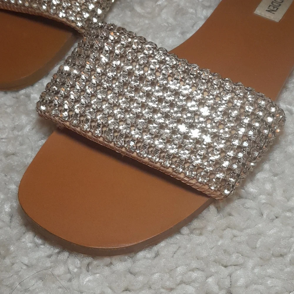 STEVE MADDEN Heather Blingy Sandal Slides Size 8.5 - Picture 6 of 17